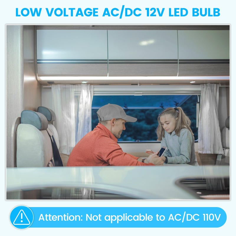Aluxcia ALR12 BA15D LED Elevator Light - 6435/FR 12V BA15D Frosted Light Bulb 30W Halogen Replacement ALR12 Flood Light for RV Camper Trailer Motorhome Boat Lighting, Daylight 6000K, 2-Pack - Image 5